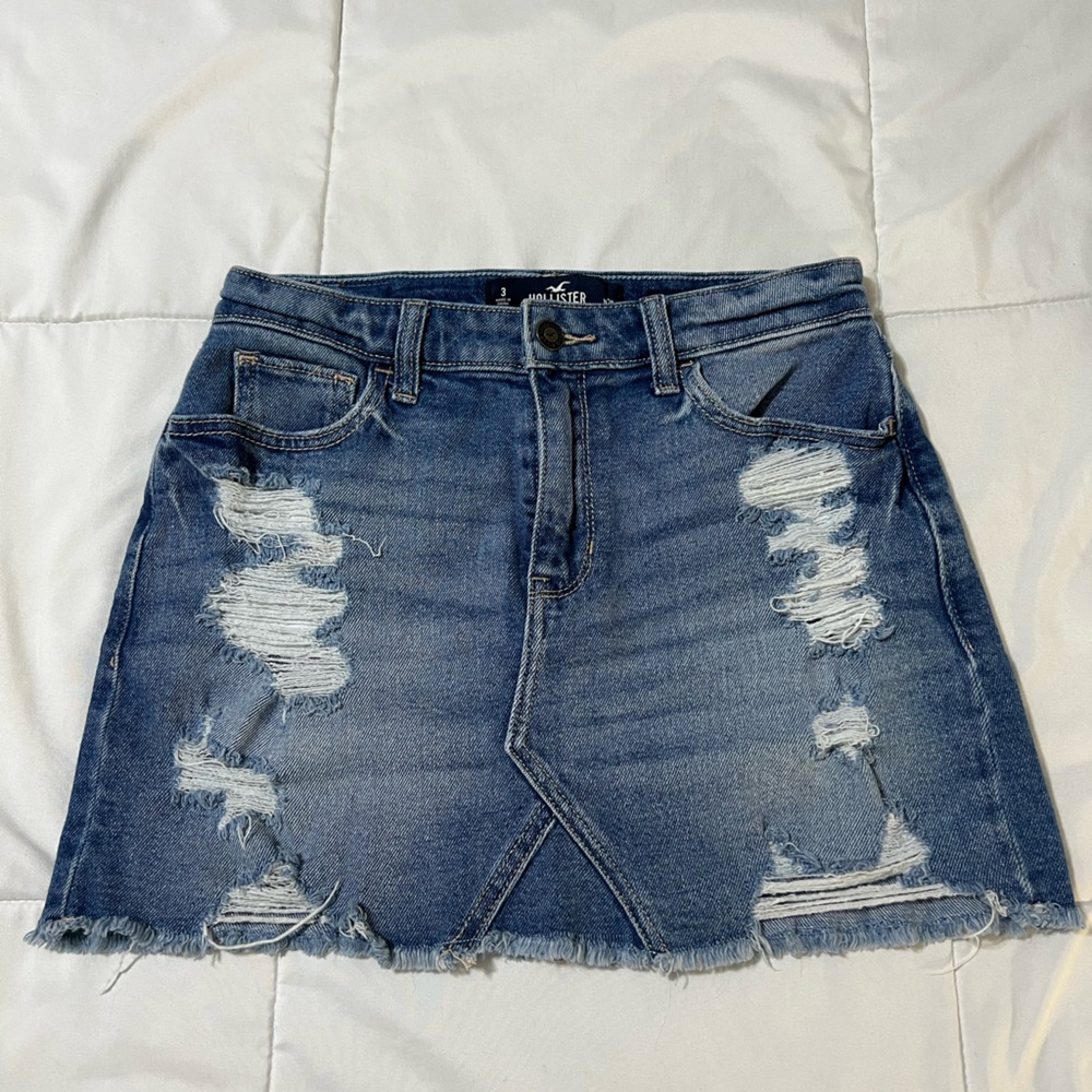 Denim ripped minj skirt